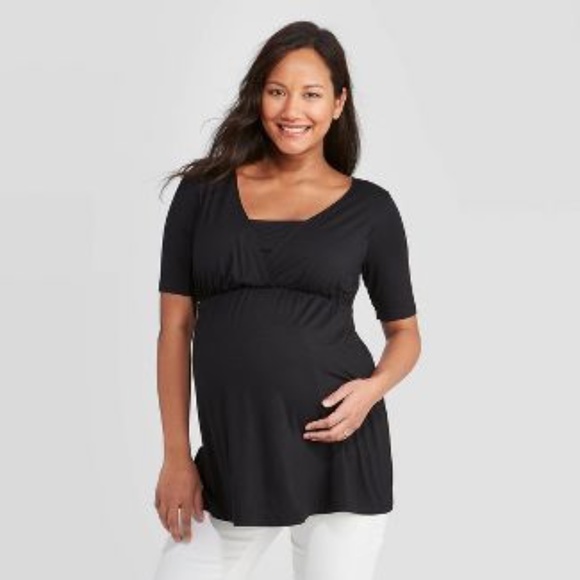 Isabel Maternity Elbow Sleeve Deep V-Neck Top B115, A107, A108 - Picture 2 of 10